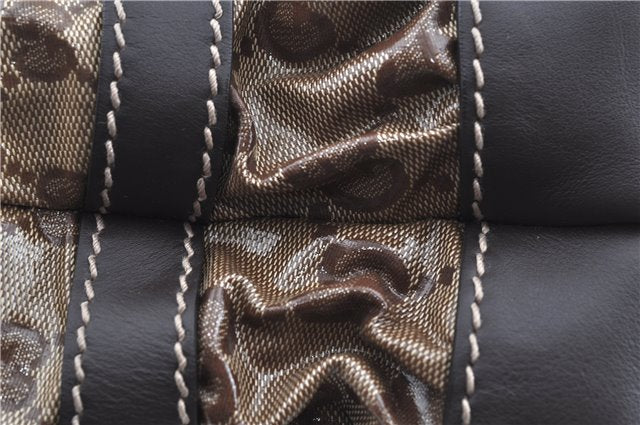 Authentic GUCCI GG Crystal Shoulder Hand Tote Bag PVC Leather 223964 Brown J7766