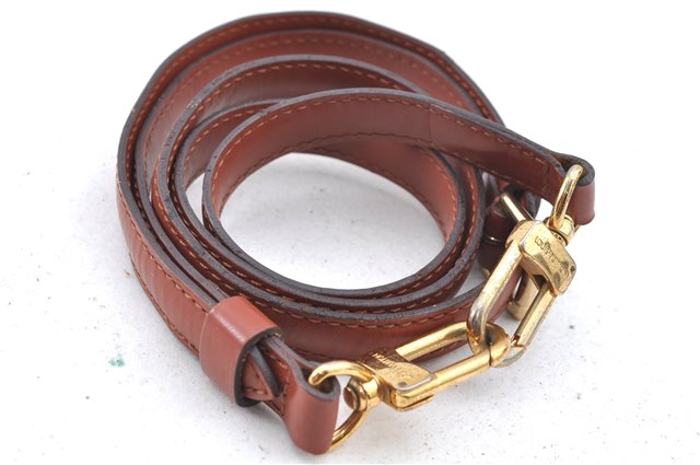 Authentic Louis Vuitton Leather Shoulder Strap Brown 40.2-47.2