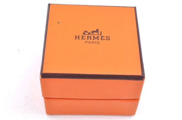 Authentic HERMES Scarf Ring Circle Design Gold Tone Box J7810