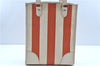 Authentic BURBERRY Vintage Canvas Leather Shoulder Tote Bag Ivory Orange J7862