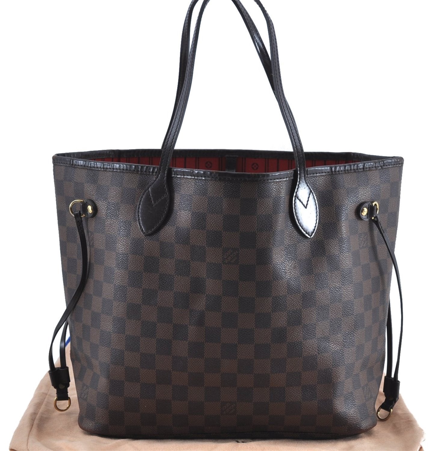 Authentic Louis Vuitton Damier Neverfull MM Shoulder Tote Bag N51105 LV J7866