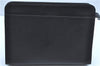 Authentic Burberrys Vintage Clutch Hand Bag Purse Black J7894