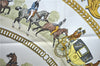 Auth HERMES Carre 90 Scarf "LA PROMENADE DE LONGCHAMPS" Silk White Box J7907