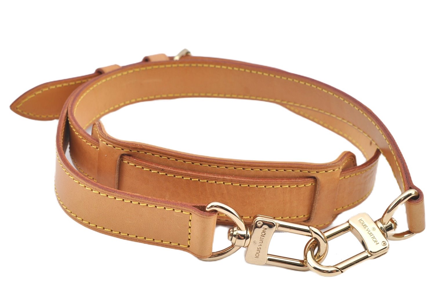 Authentic Louis Vuitton Leather Shoulder Strap Beige Size 35.2-42.1