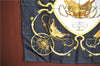 Authentic HERMES Carre 90 Scarf "SPRINGS" Silk Black J7990