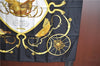 Authentic HERMES Carre 90 Scarf "SPRINGS" Silk Black J7990