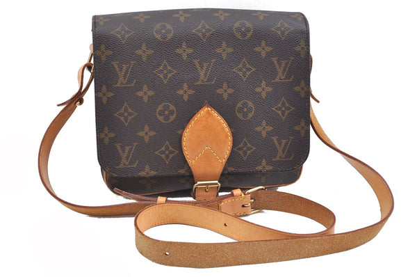Authentic Louis Vuitton Monogram Cartouchiere MM M51253 Shoulder Cross Bag J8019