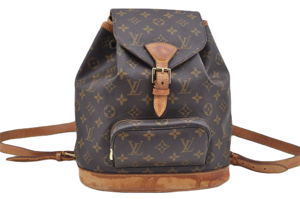 Authentic Louis Vuitton Monogram Montsouris MM Backpack M51136 LV J8025