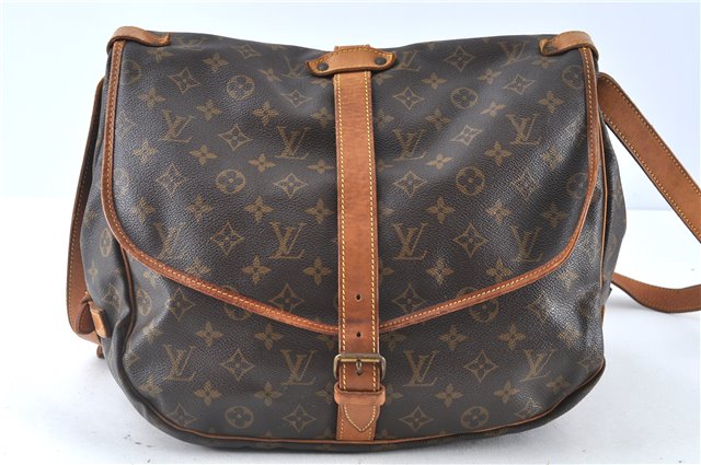 Authentic Louis Vuitton Monogram Saumur 35 Shoulder Cross Bag M42254 LV J8059