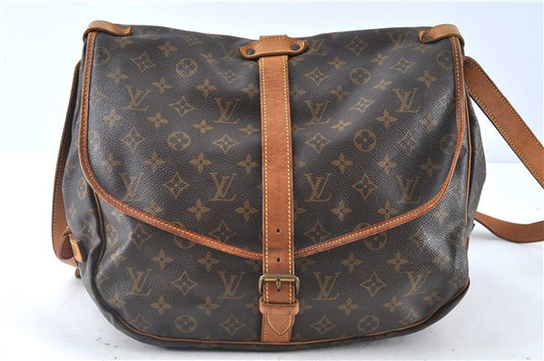 Authentic Louis Vuitton Monogram Saumur 35 Shoulder Cross Bag M42254 LV J8059