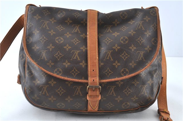 Authentic Louis Vuitton Monogram Saumur 35 Shoulder Cross Bag M42254 LV J8059