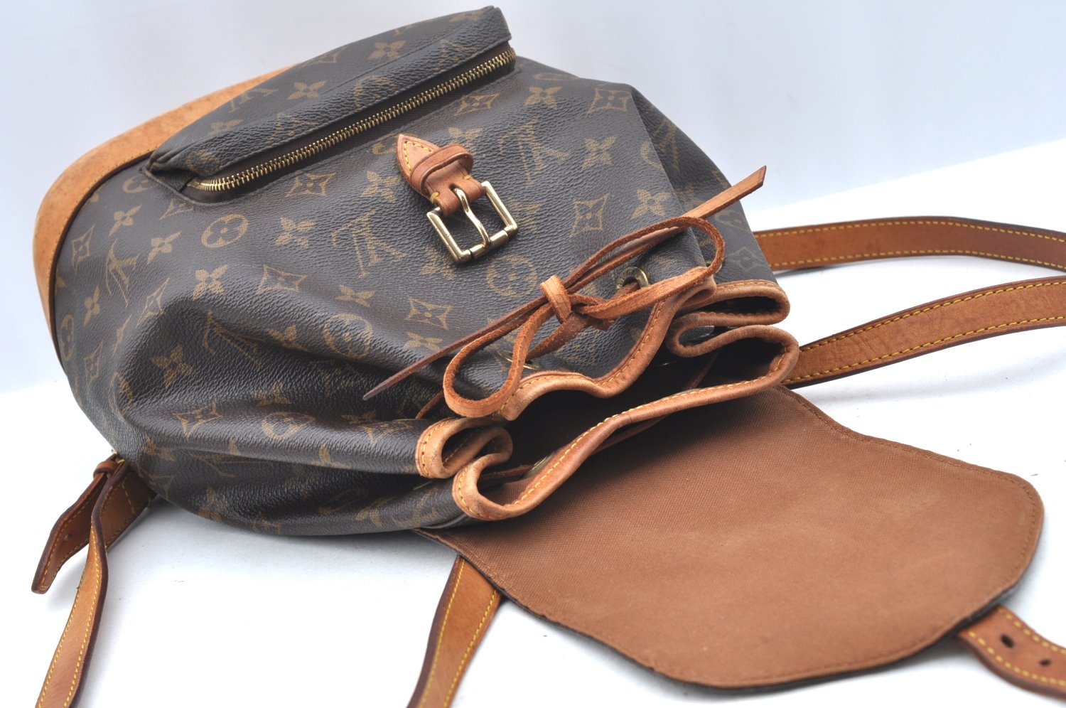 Authentic Louis Vuitton Monogram Montsouris MM Backpack M51136 LV J8065