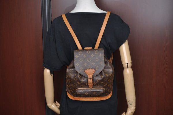 Authentic Louis Vuitton Monogram Montsouris MM Backpack M51136 LV J8065