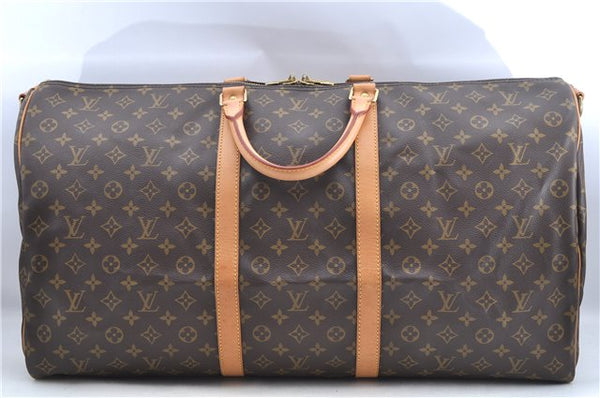 Authentic Louis Vuitton Monogram Keepall Bandouliere 60 M41412 Boston Bag J8068