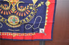 Authentic HERMES Carre 90 Scarf "parures des sables" Silk Navy Blue J8074