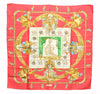 Auth HERMES Carre 90 Scarf "HOMMAGE A CHARLES GARNIER" Silk Red Paper Bag J8075