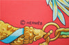 Auth HERMES Carre 90 Scarf "HOMMAGE A CHARLES GARNIER" Silk Red Paper Bag J8075