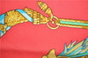 Auth HERMES Carre 90 Scarf "HOMMAGE A CHARLES GARNIER" Silk Red Paper Bag J8075