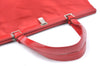 Authentic PRADA Nylon Tessuto Leather Tote Hand Bag Purse Red J8122