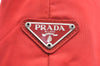 Authentic PRADA Nylon Tessuto Leather Tote Hand Bag Purse Red J8122