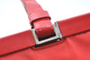 Authentic PRADA Nylon Tessuto Leather Tote Hand Bag Purse Red J8122