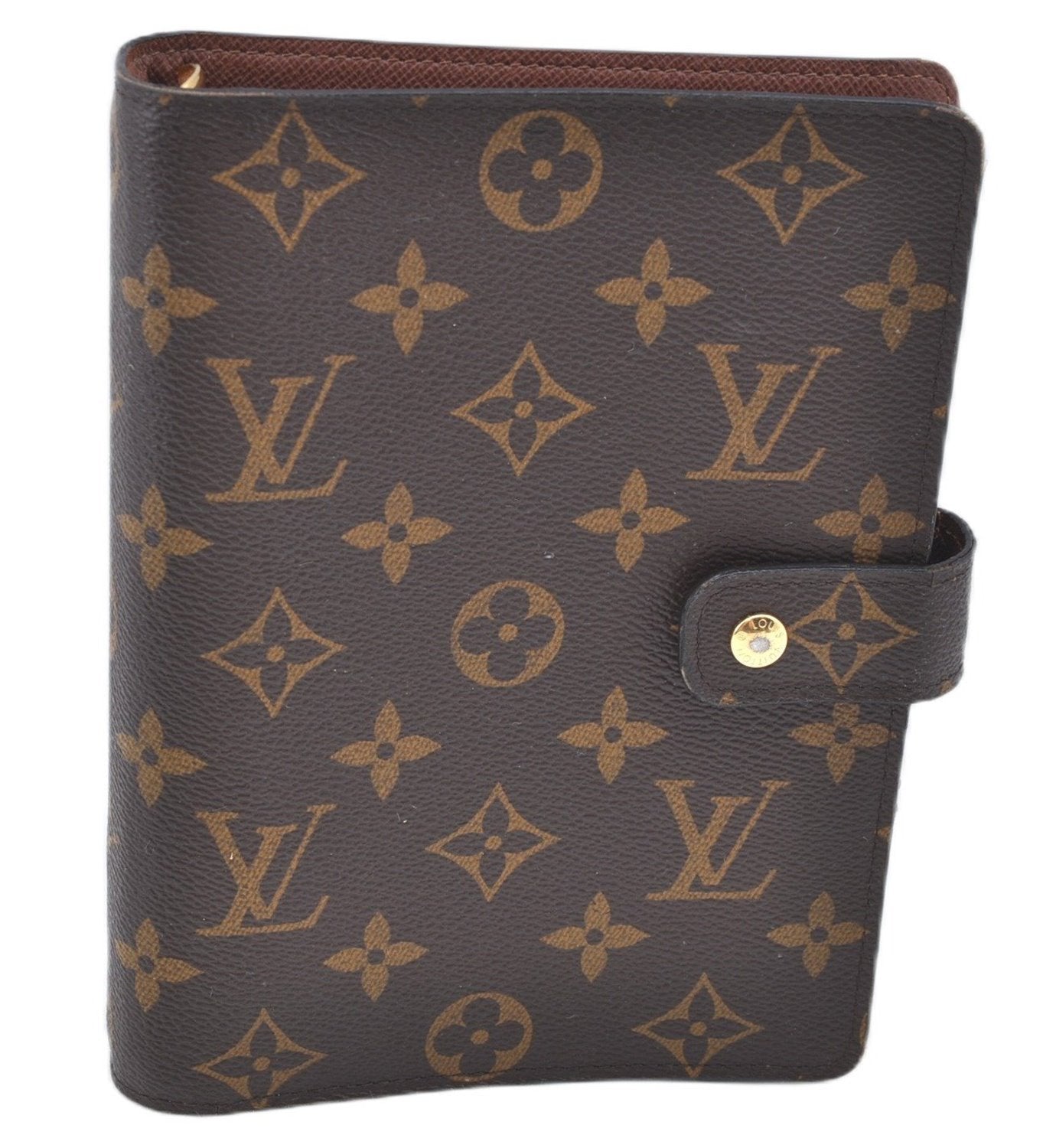 Authentic Louis Vuitton Monogram Agenda MM Notebook Cover R20004 LV J8127
