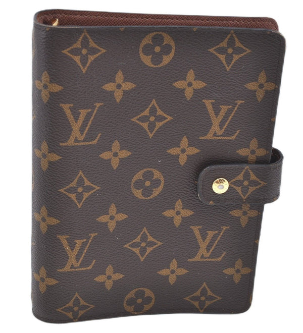 Authentic Louis Vuitton Monogram Agenda MM Notebook Cover R20004 LV J8127