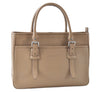 Authentic BURBERRY Vintage Leather Shoulder Tote Bag Beige J8130