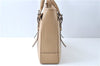 Authentic BURBERRY Vintage Leather Shoulder Tote Bag Beige J8130