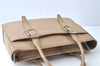 Authentic BURBERRY Vintage Leather Shoulder Tote Bag Beige J8130