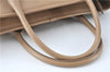 Authentic BURBERRY Vintage Leather Shoulder Tote Bag Beige J8130