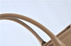 Authentic BURBERRY Vintage Leather Shoulder Tote Bag Beige J8130
