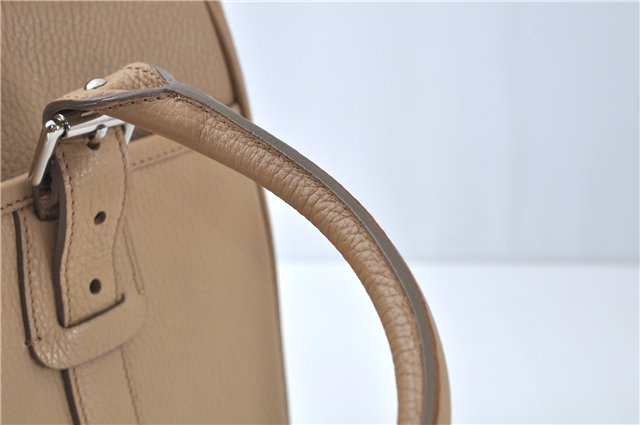 Authentic BURBERRY Vintage Leather Shoulder Tote Bag Beige J8130
