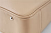 Authentic BURBERRY Vintage Leather Shoulder Tote Bag Beige J8130