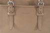 Authentic BURBERRY Vintage Leather Shoulder Tote Bag Beige J8130