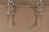 Authentic BURBERRY Vintage Leather Shoulder Tote Bag Beige J8130