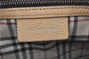 Authentic BURBERRY Vintage Leather Shoulder Tote Bag Beige J8130