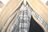 Authentic BURBERRY Vintage Leather Shoulder Tote Bag Beige J8130