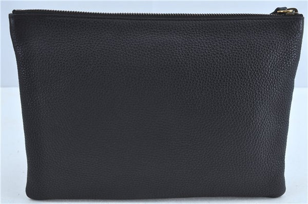 Authentic GUCCI Animalier Clutch Hand Bag Purse Leather Black J8144