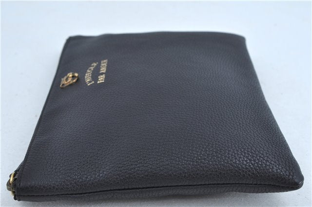 Authentic GUCCI Animalier Clutch Hand Bag Purse Leather Black J8144