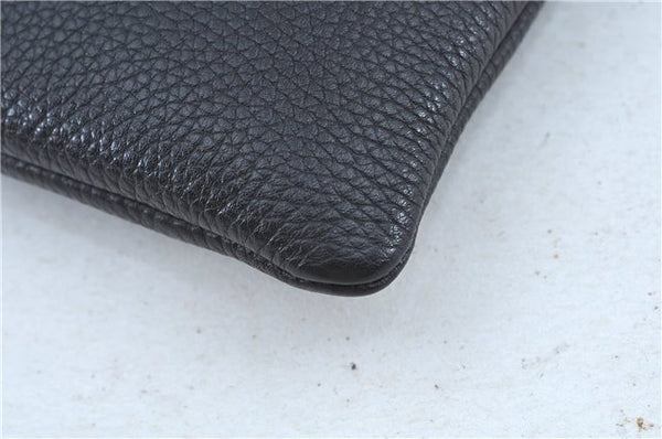 Authentic GUCCI Animalier Clutch Hand Bag Purse Leather Black J8144