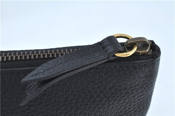 Authentic GUCCI Animalier Clutch Hand Bag Purse Leather Black J8144