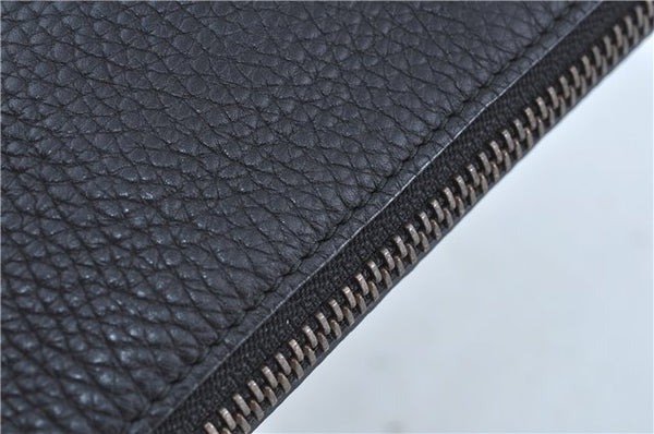 Authentic GUCCI Animalier Clutch Hand Bag Purse Leather Black J8144