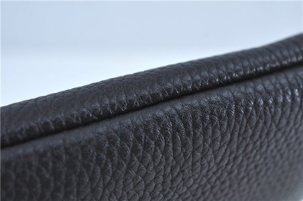 Authentic GUCCI Animalier Clutch Hand Bag Purse Leather Black J8144