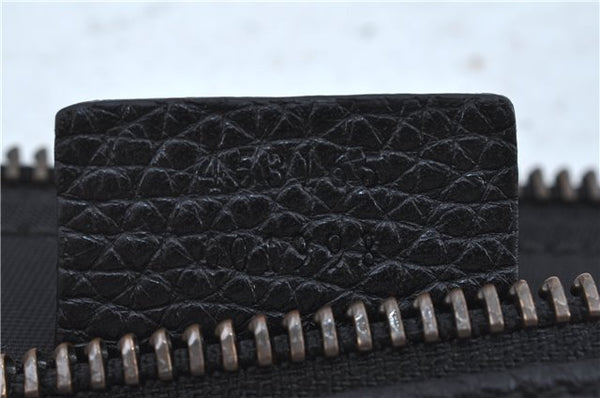 Authentic GUCCI Animalier Clutch Hand Bag Purse Leather Black J8144