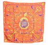 Authentic HERMES Carre 90 Scarf "LES CLES THE KEYS RARE" Silk Orange Box J8157