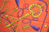 Authentic HERMES Carre 90 Scarf "LES CLES THE KEYS RARE" Silk Orange Box J8157