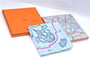 Auth HERMES Carre 90 Scarf "LES CLES THE KEYS RARE" Silk Light Blue Box J8158