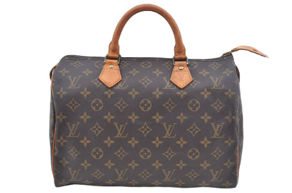 Authentic Louis Vuitton Monogram Speedy 30 Hand Boston Bag M41526 LV J8177