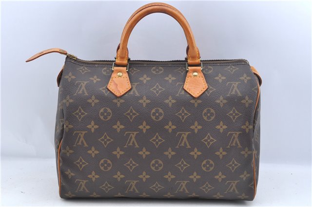 Authentic Louis Vuitton Monogram Speedy 30 Hand Boston Bag M41526 LV J8177